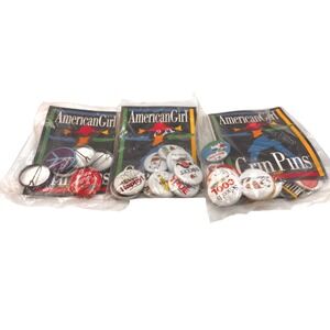 NWT Y2K vintage American Girl Grin Pins Lot 3 Sets Collectible Buttons New